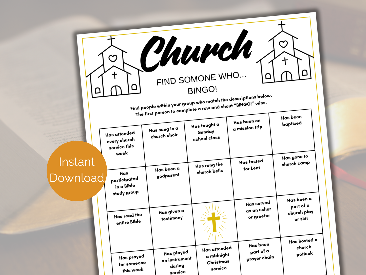 Church Find Someone Who Game
