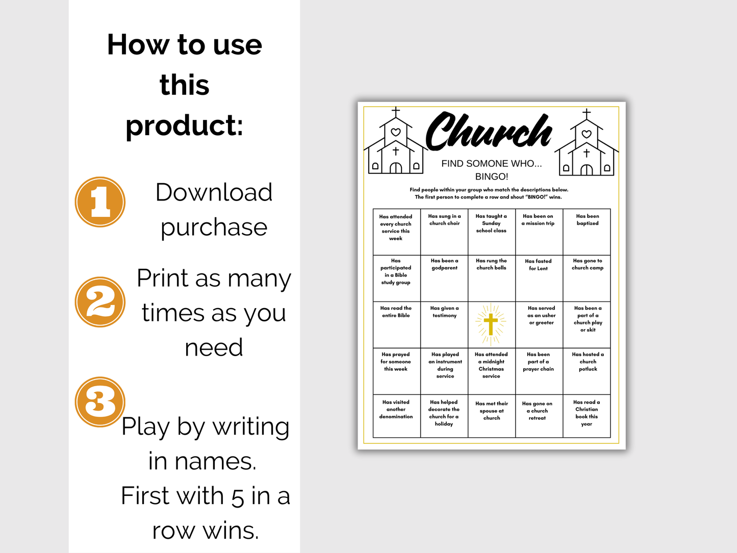 Church Find Someone Who Game