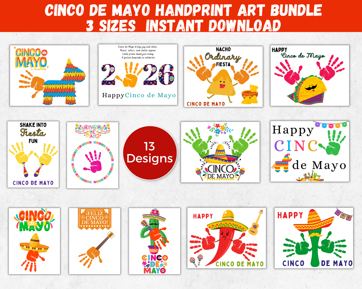 Cinco De Mayo Handprint Art Bundle