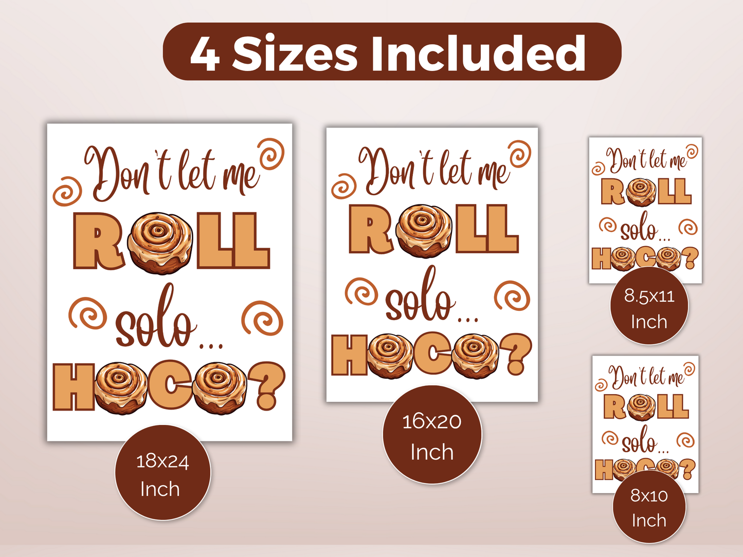 Printable Cinnamon Roll Homecoming Proposal Sign