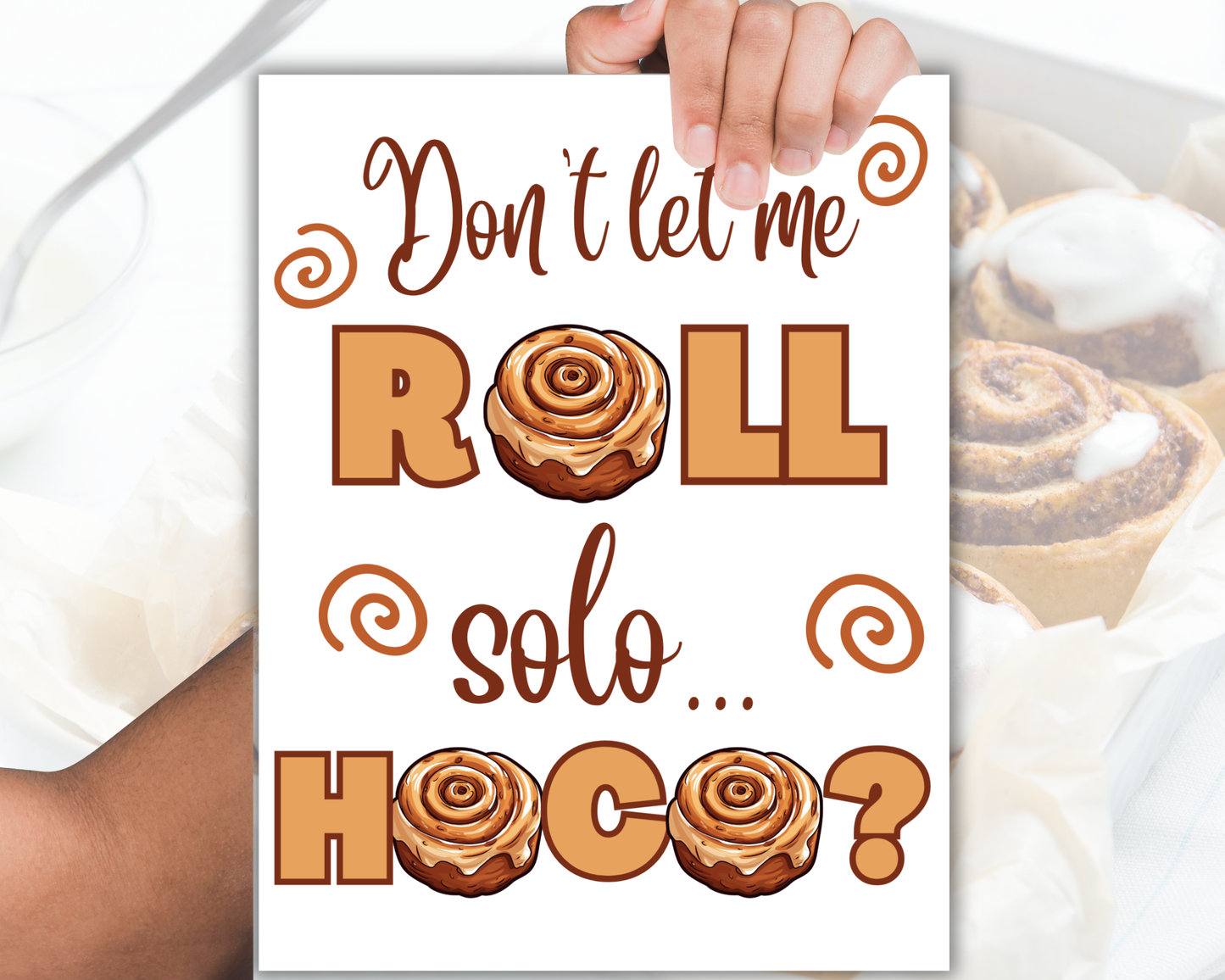 Printable Cinnamon Roll Homecoming Proposal Sign