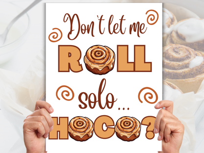 Printable Cinnamon Roll Homecoming Proposal Sign