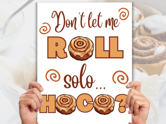Printable Cinnamon Roll Homecoming Proposal Sign