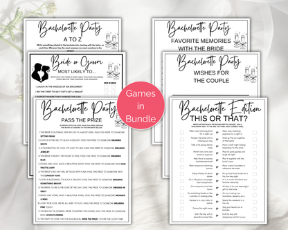 Clean Bachelorette Game Bundle Editable