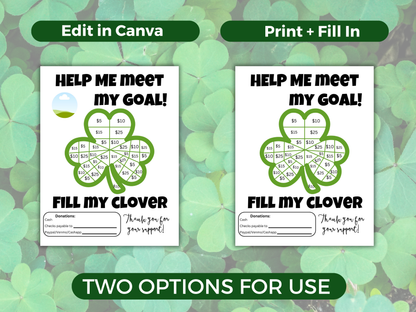 Editable Fill My Clover Fundraiser Template