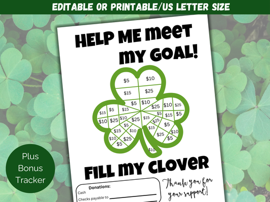 Editable Fill My Clover Fundraiser Template