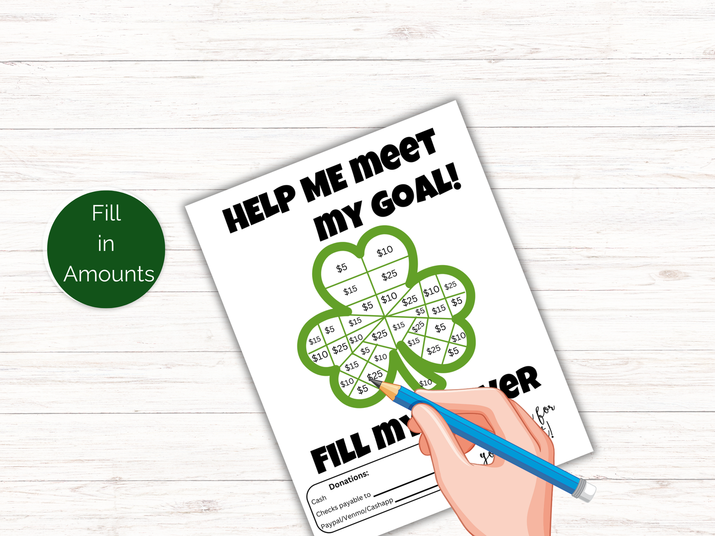 Editable Fill My Clover Fundraiser Template