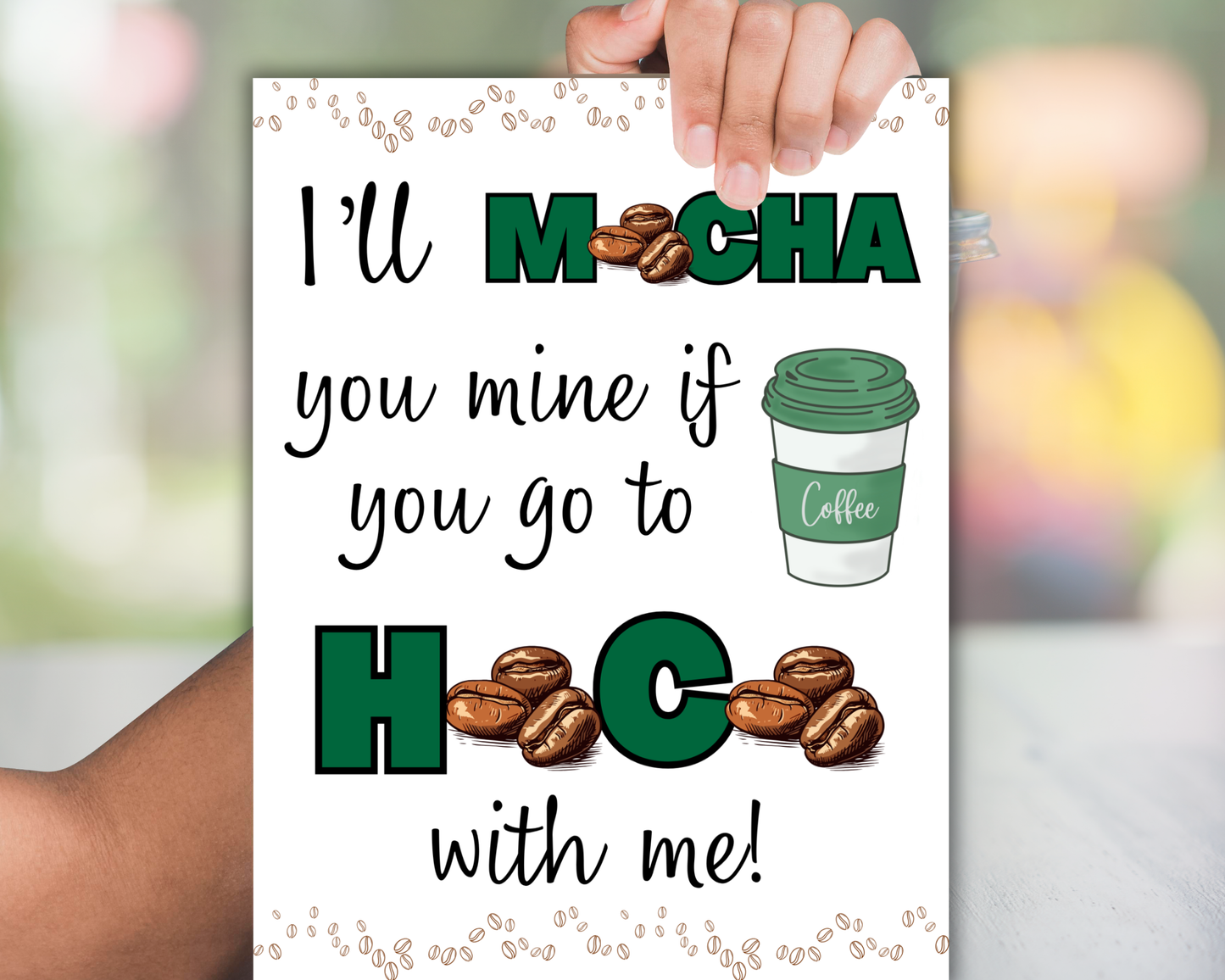 Editable Coffee Homecoming Proposal Sign