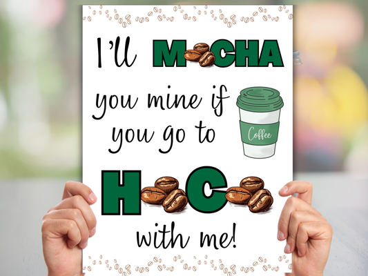 Editable Coffee Homecoming Proposal Sign