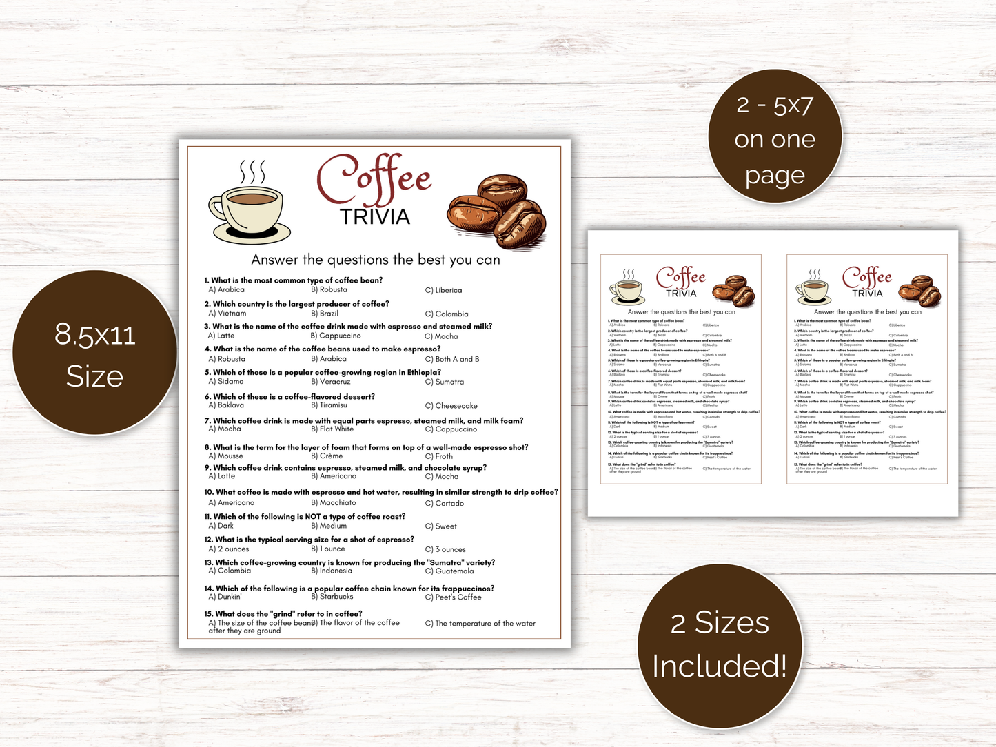 Coffee Trivia Game