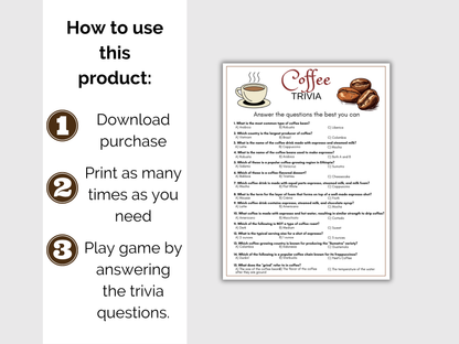 Coffee Trivia Game