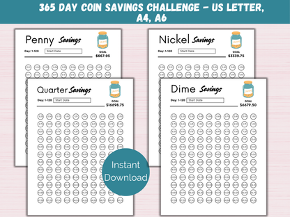365 Day Coin Savings Challenge Bundle