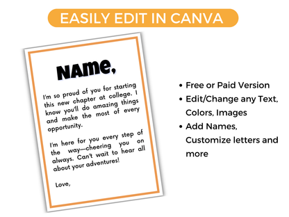 College Gift Card Book Editable or Printable