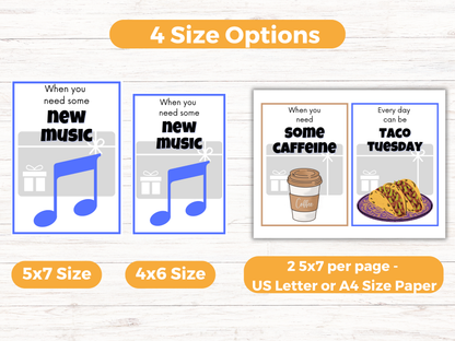 College Gift Card Book Editable or Printable