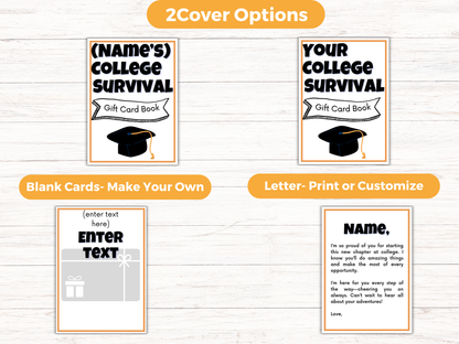 College Gift Card Book Editable or Printable