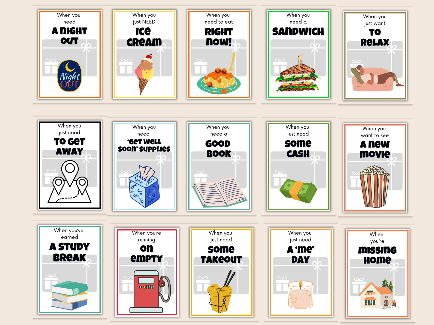 College Gift Card Book Editable or Printable