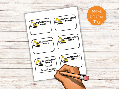 What's Your Construction Name Game + Name Tags