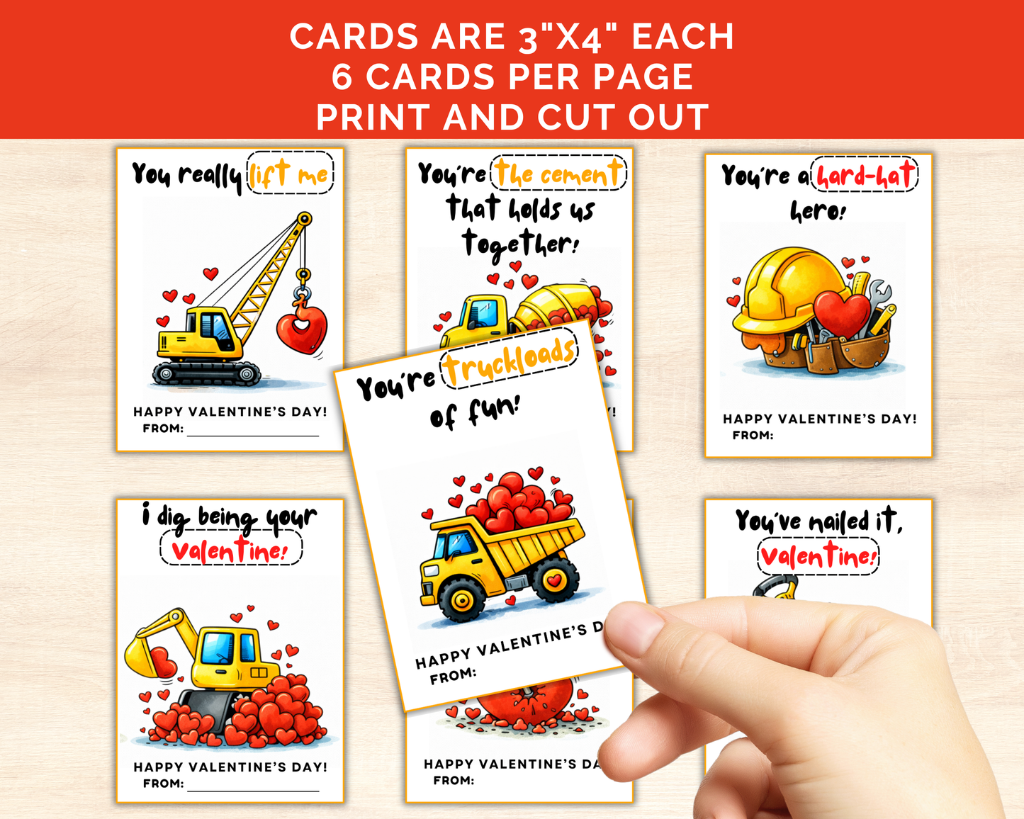 Construction Valentine Cards