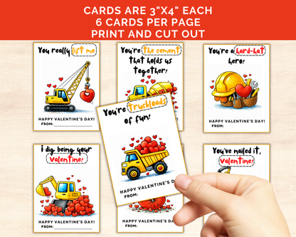 Construction Valentine Cards