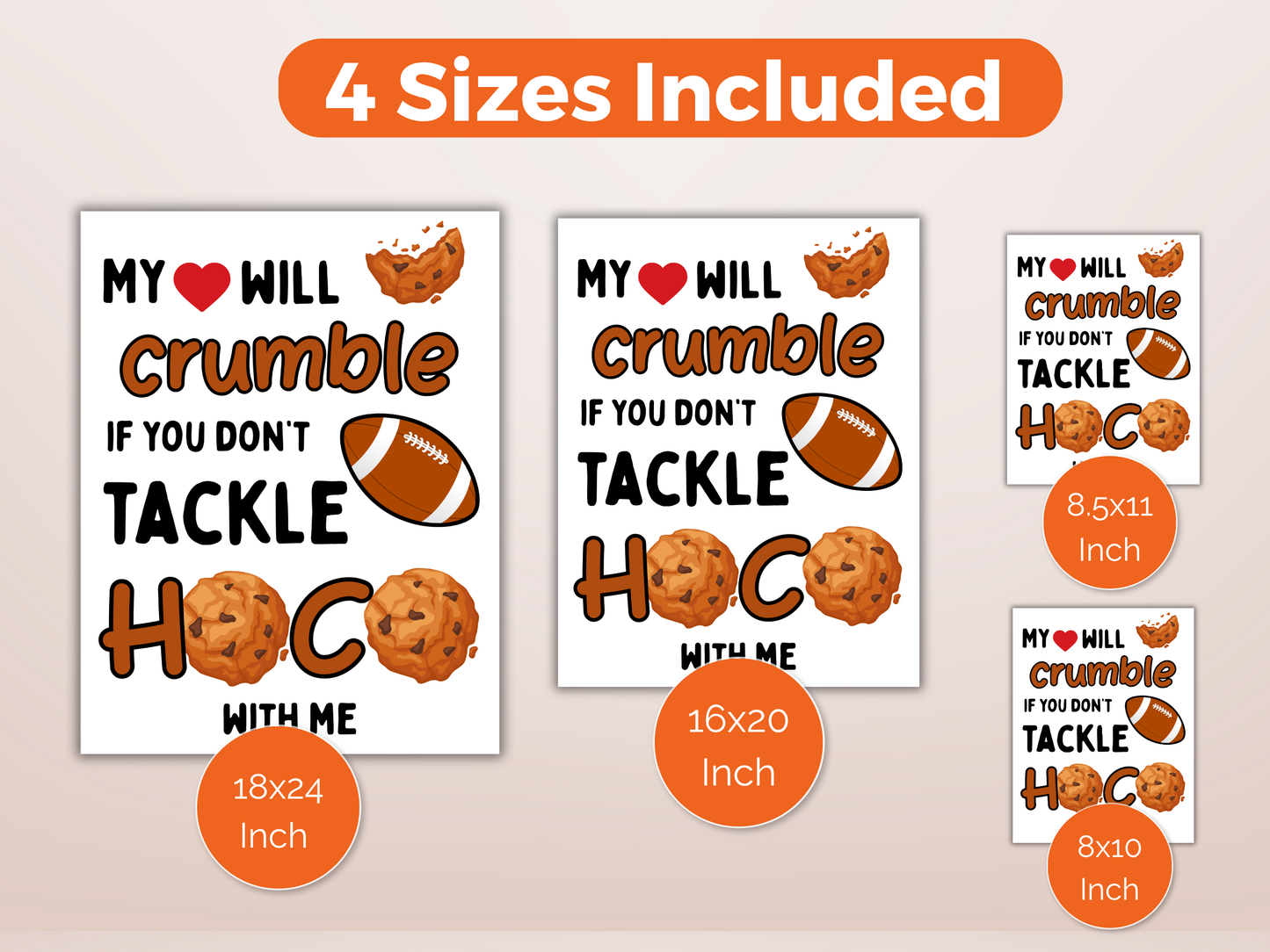 Editable Cookie + Football Homecoming Proposal Sign