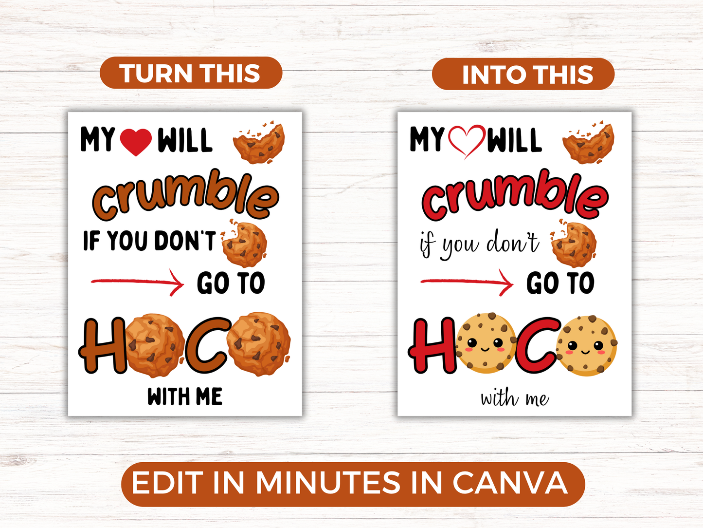 Editable Cookie Homecoming Proposal Sign
