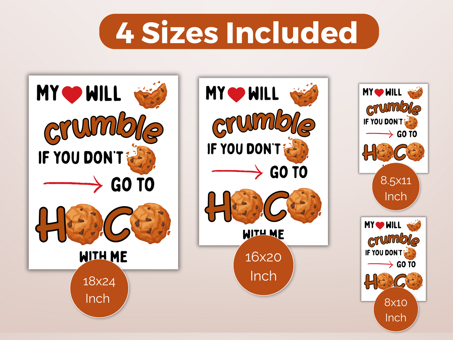 Editable Cookie Homecoming Proposal Sign