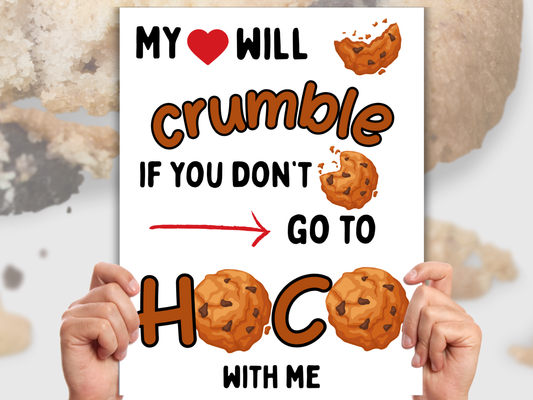 Editable Cookie Homecoming Proposal Sign