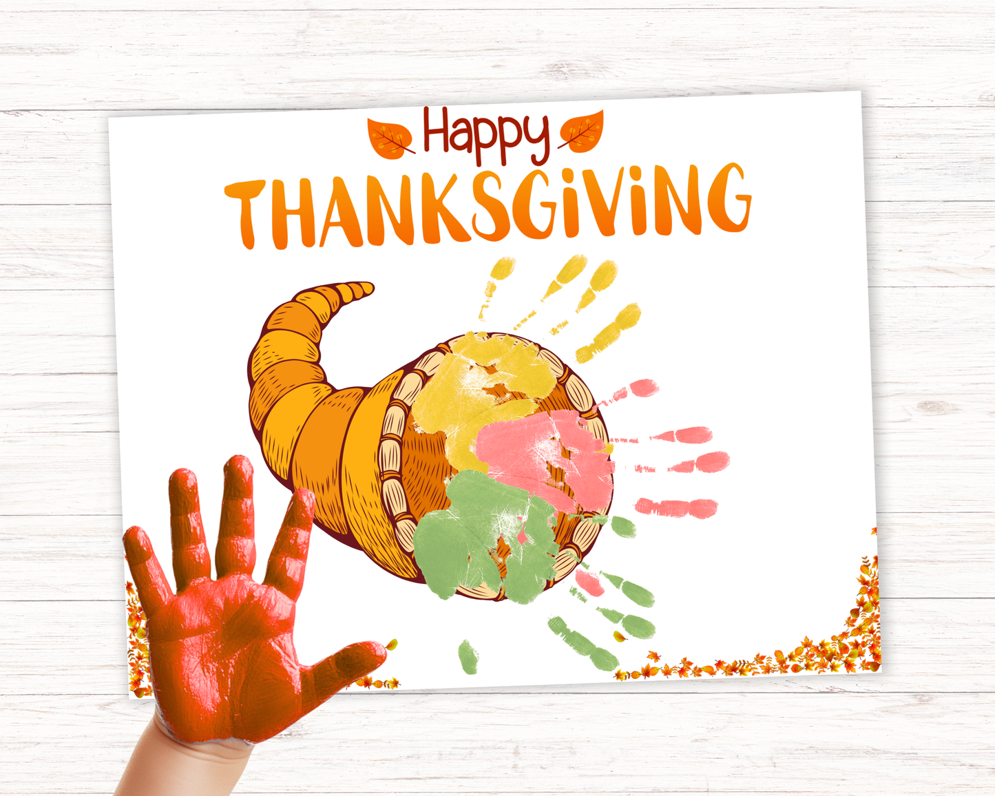 Cornucopia Thanksgiving Handprint Art