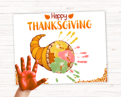 Cornucopia Thanksgiving Handprint Art