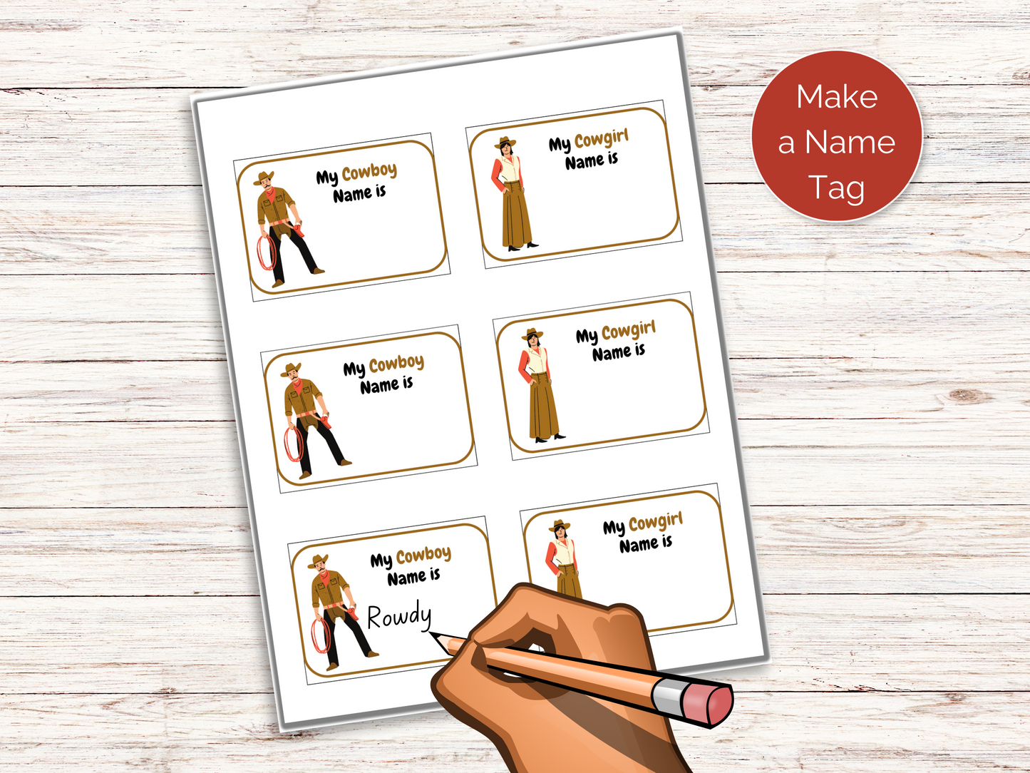 What's Your Cowboy Name Game + Name Tags