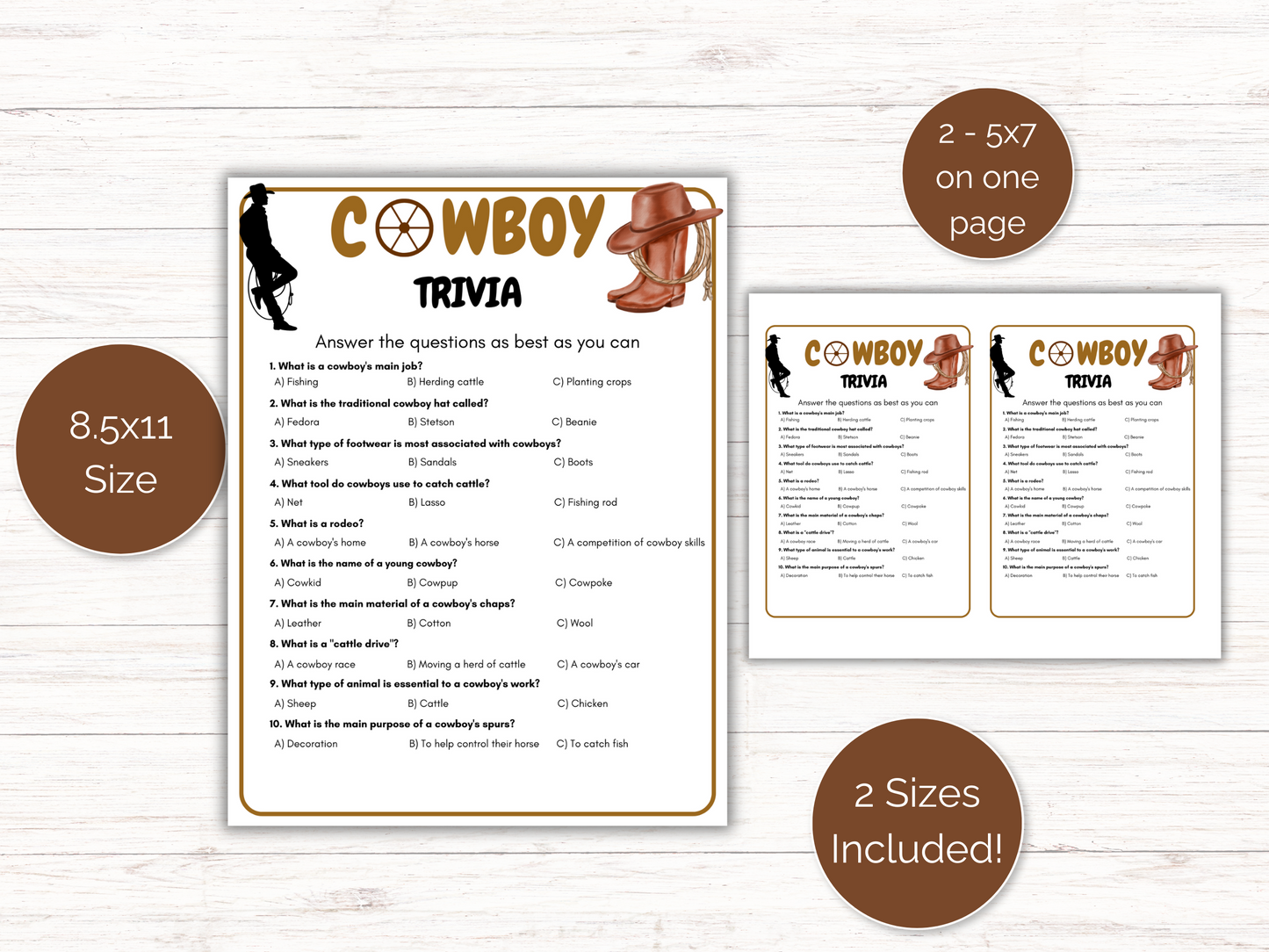 Cowboy Trivia Game