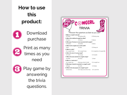 Cowgirl Trivia Game