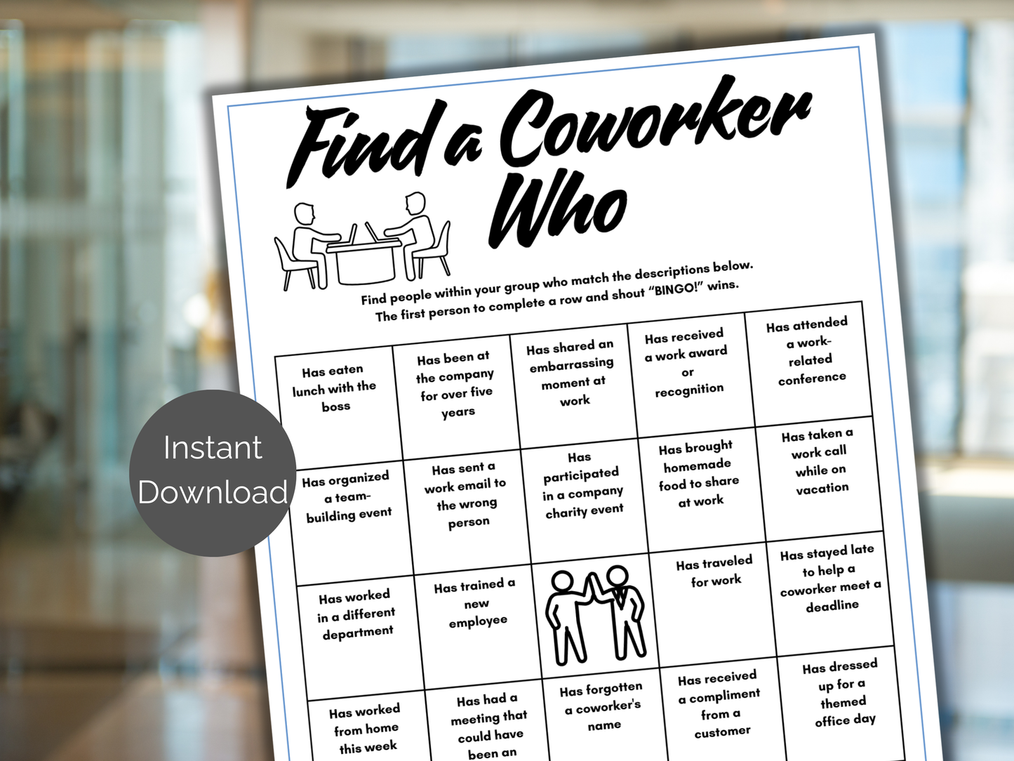 Coworker Find Someone Who