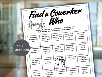 Coworker Find Someone Who