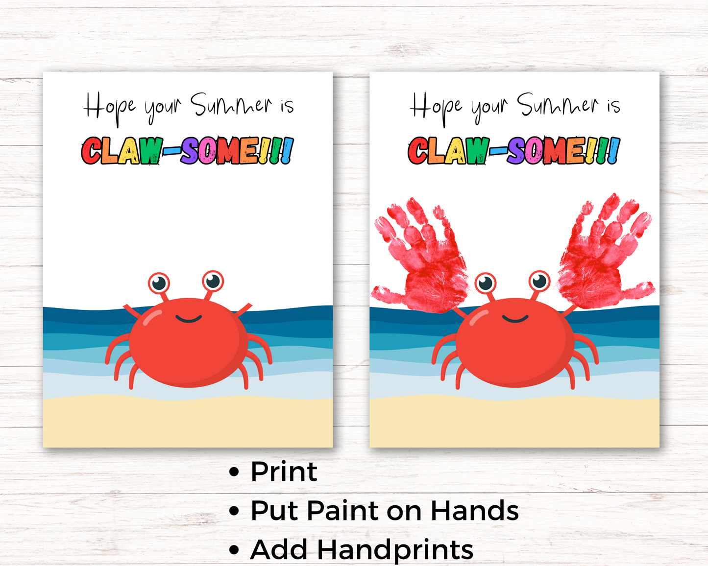 Summer Crab Handprint Art