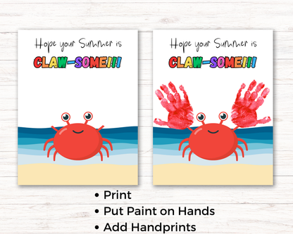 Summer Crab Handprint Art