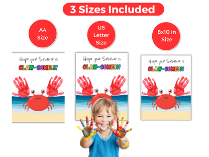 Summer Crab Handprint Art