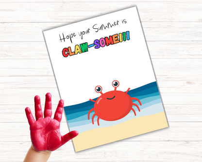 Summer Crab Handprint Art