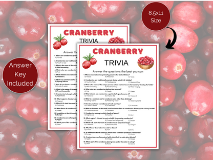 Cranberry Trivia Game