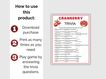 Cranberry Trivia Game