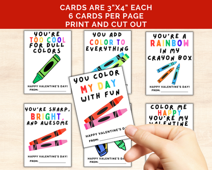 Editable Crayon Valentine Cards