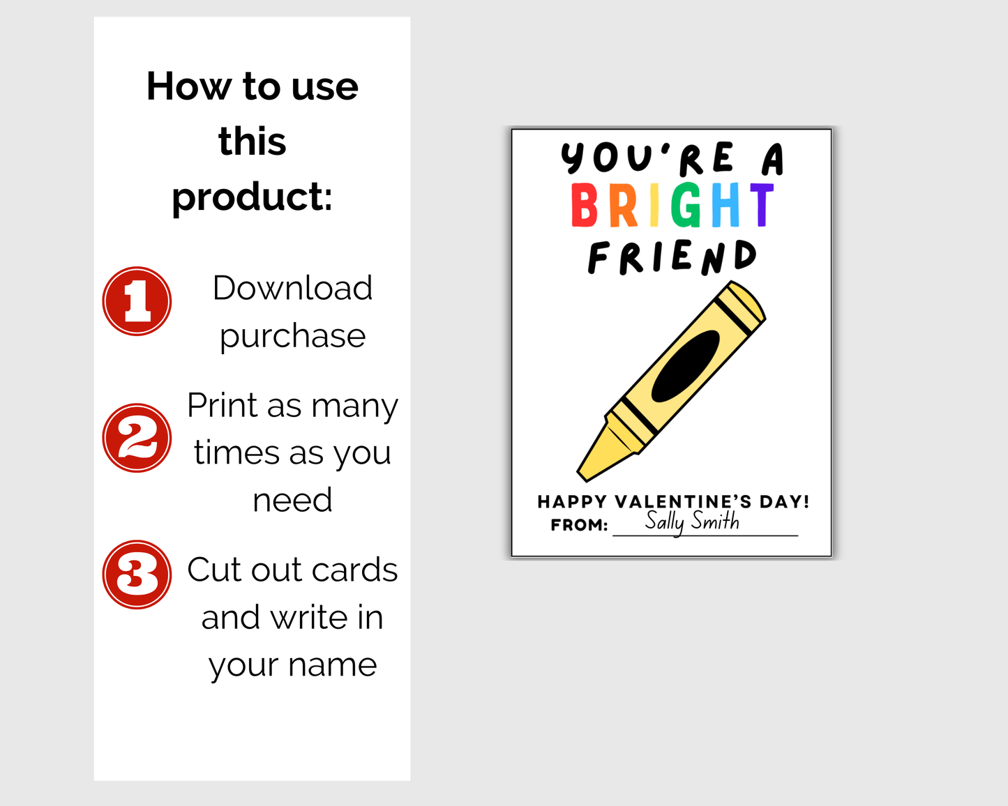 Editable Crayon Valentine Cards