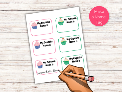 What's Your Cupcake Name Game + Name Tags