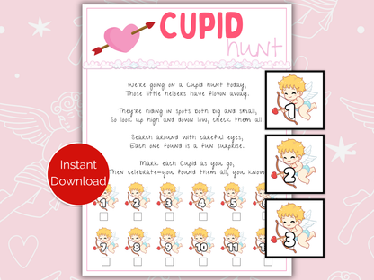 Valentines Day Cupid Scavenger Hunt for kids
