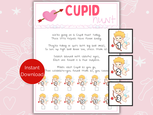 Valentines Day Cupid Scavenger Hunt for kids