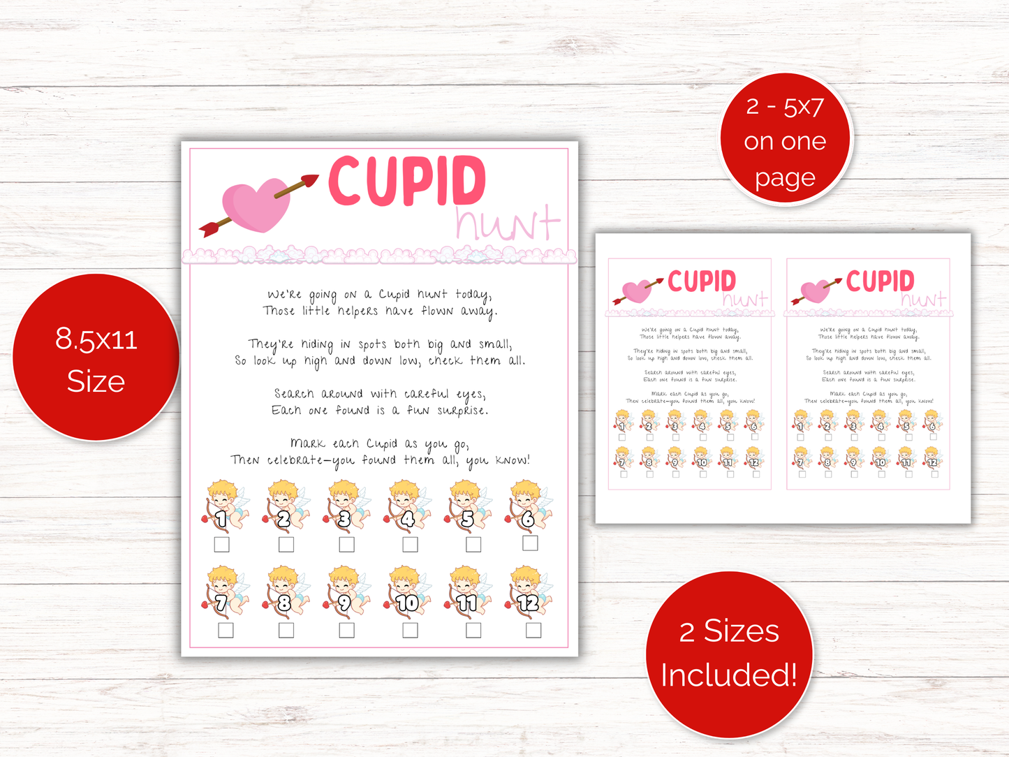 Valentines Day Cupid Scavenger Hunt for kids
