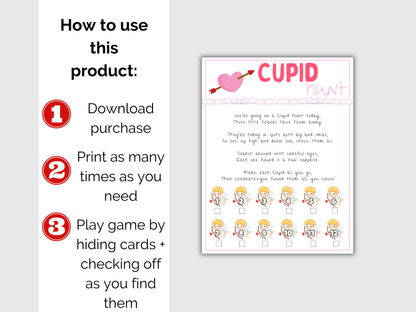 Valentines Day Cupid Scavenger Hunt for kids