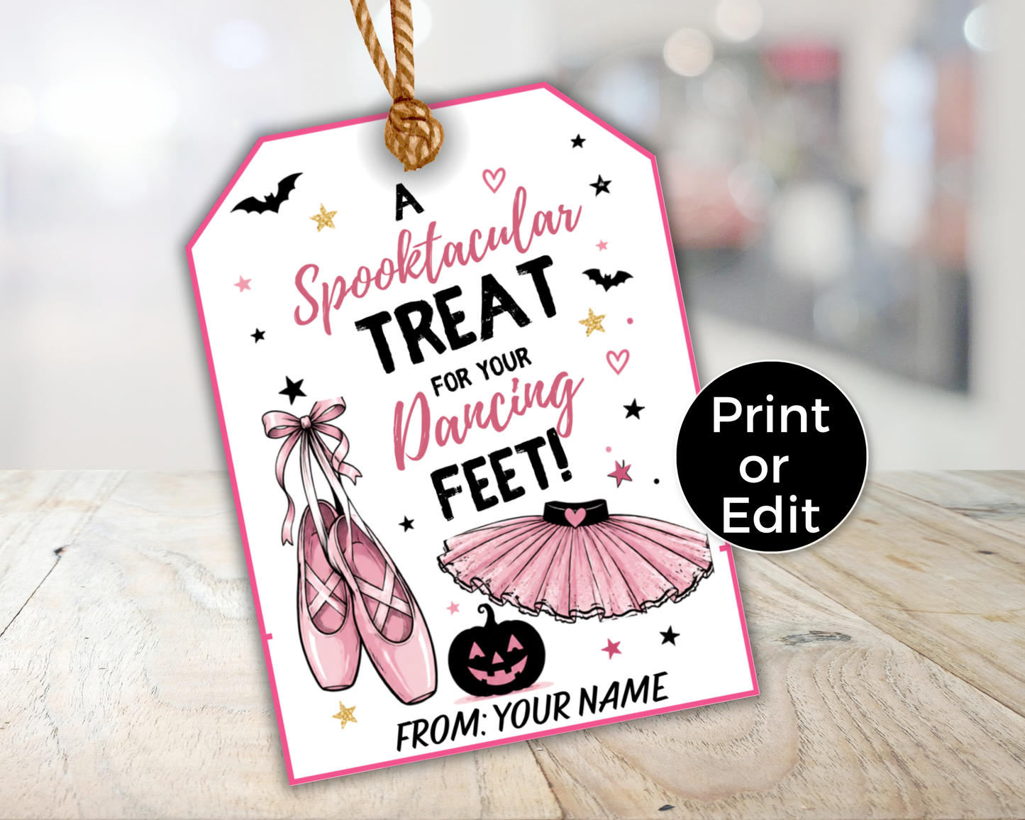 Editable Halloween Dance Treat Tags