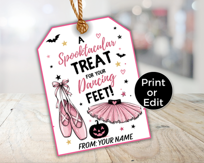 Editable Halloween Dance Treat Tags
