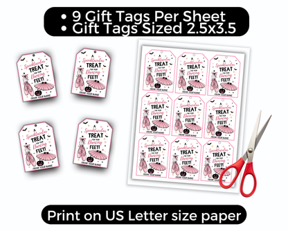 Editable Halloween Dance Treat Tags